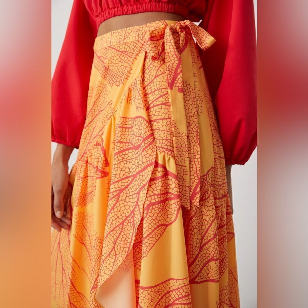 Anthropologie Hutch Printed Wrap Maxi Skirt size Small - Picture 3 of 4